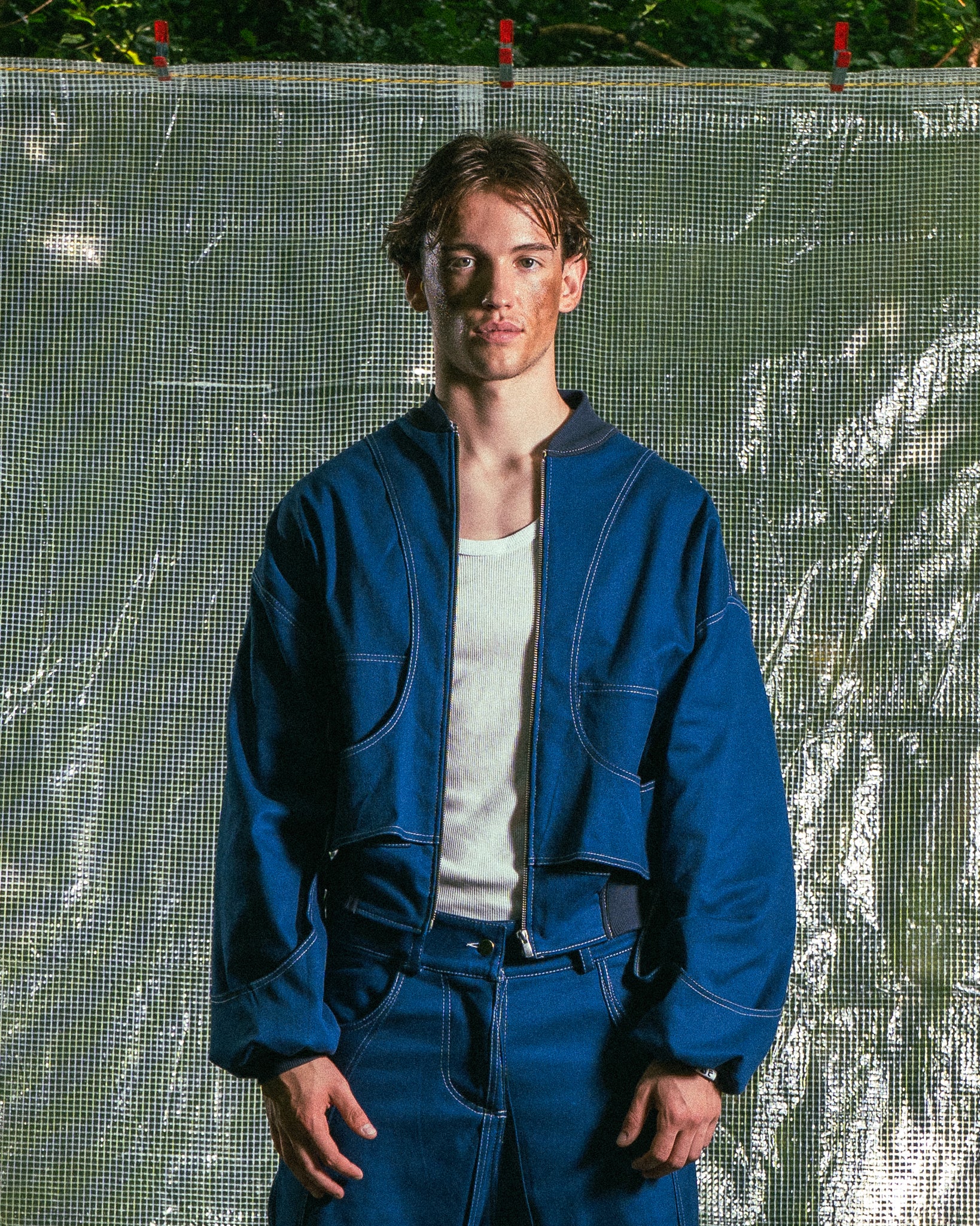 Veste à Empiècements Bleu de Travail