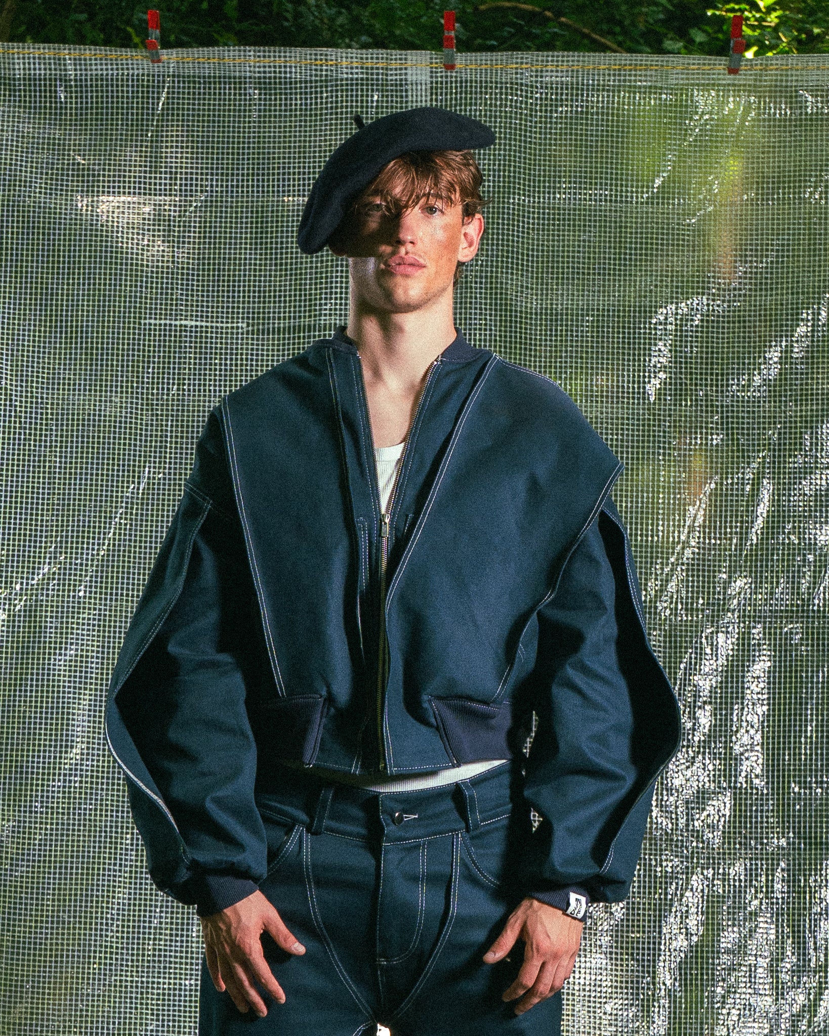 Veste à Empiècements Bleu de Prusse