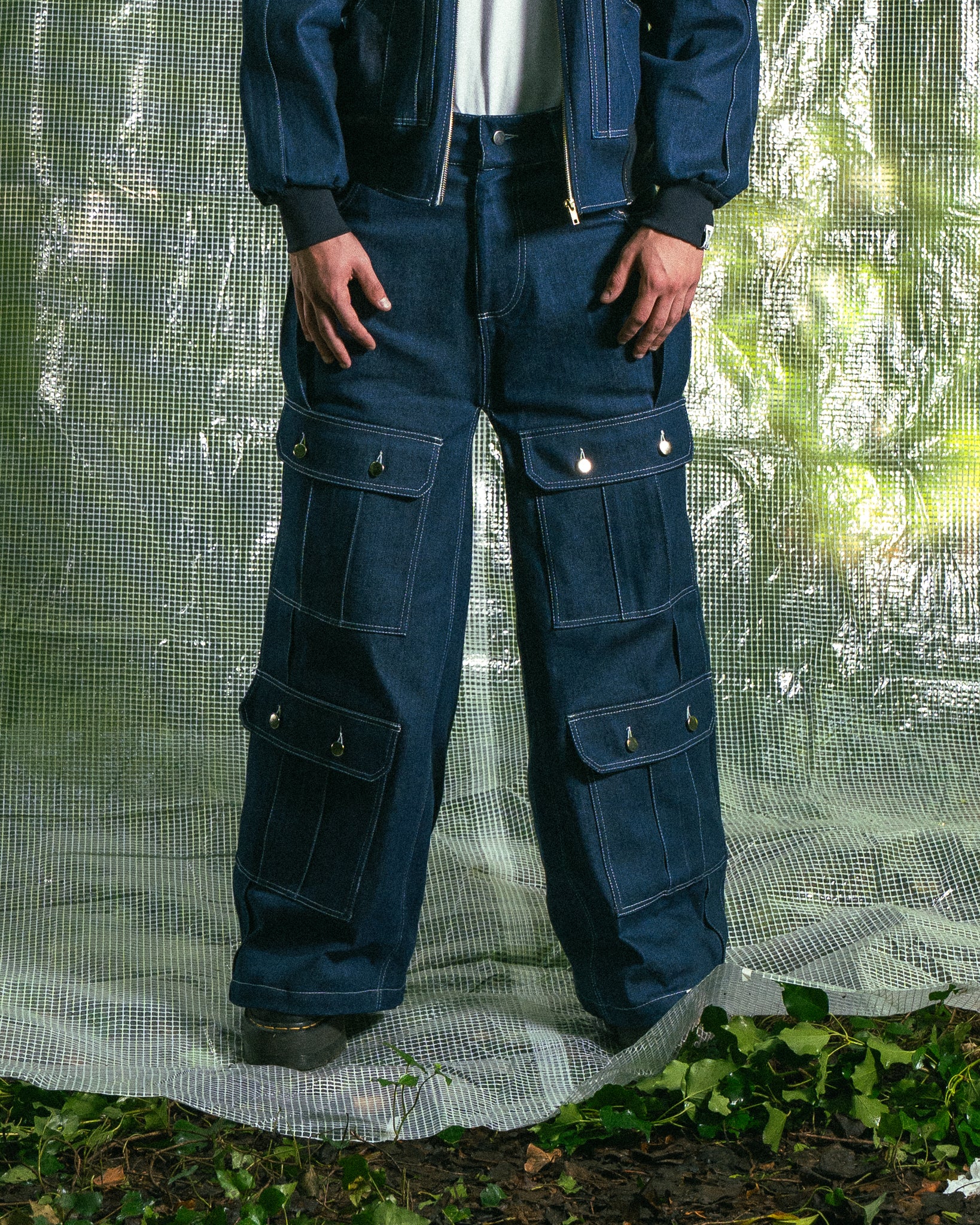 Pantalon en Jean Bleu Marine