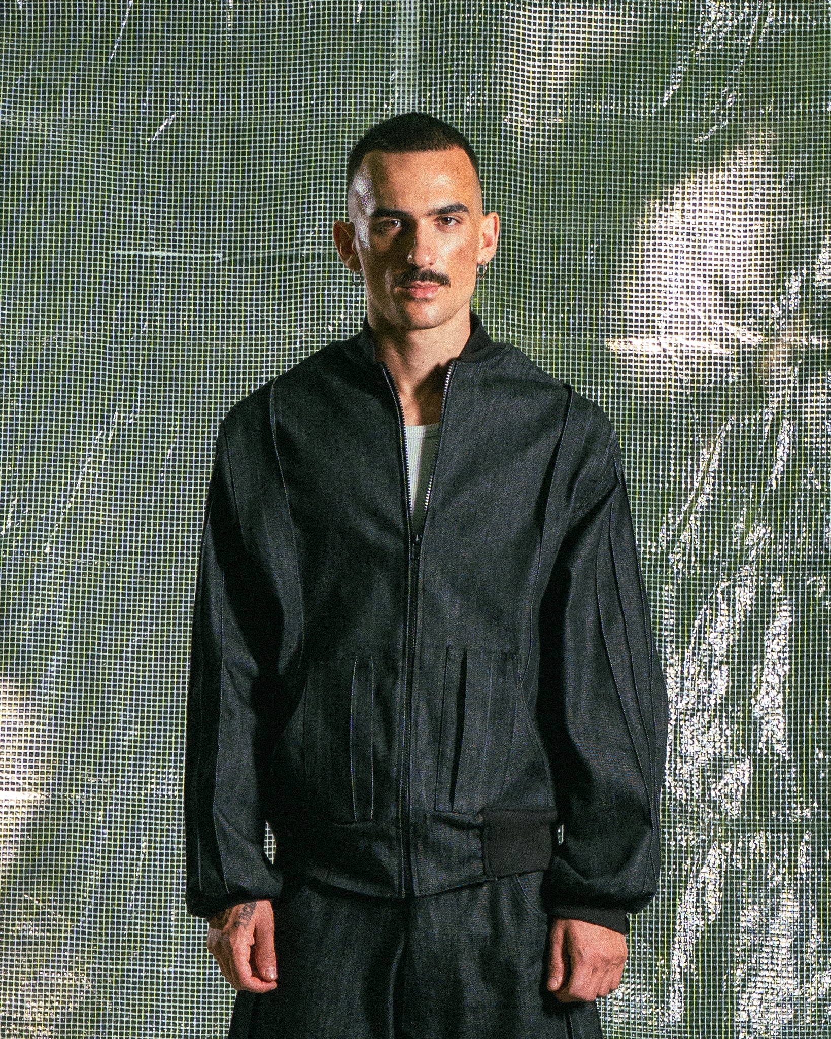 Veste en Jean Noir Soufflet