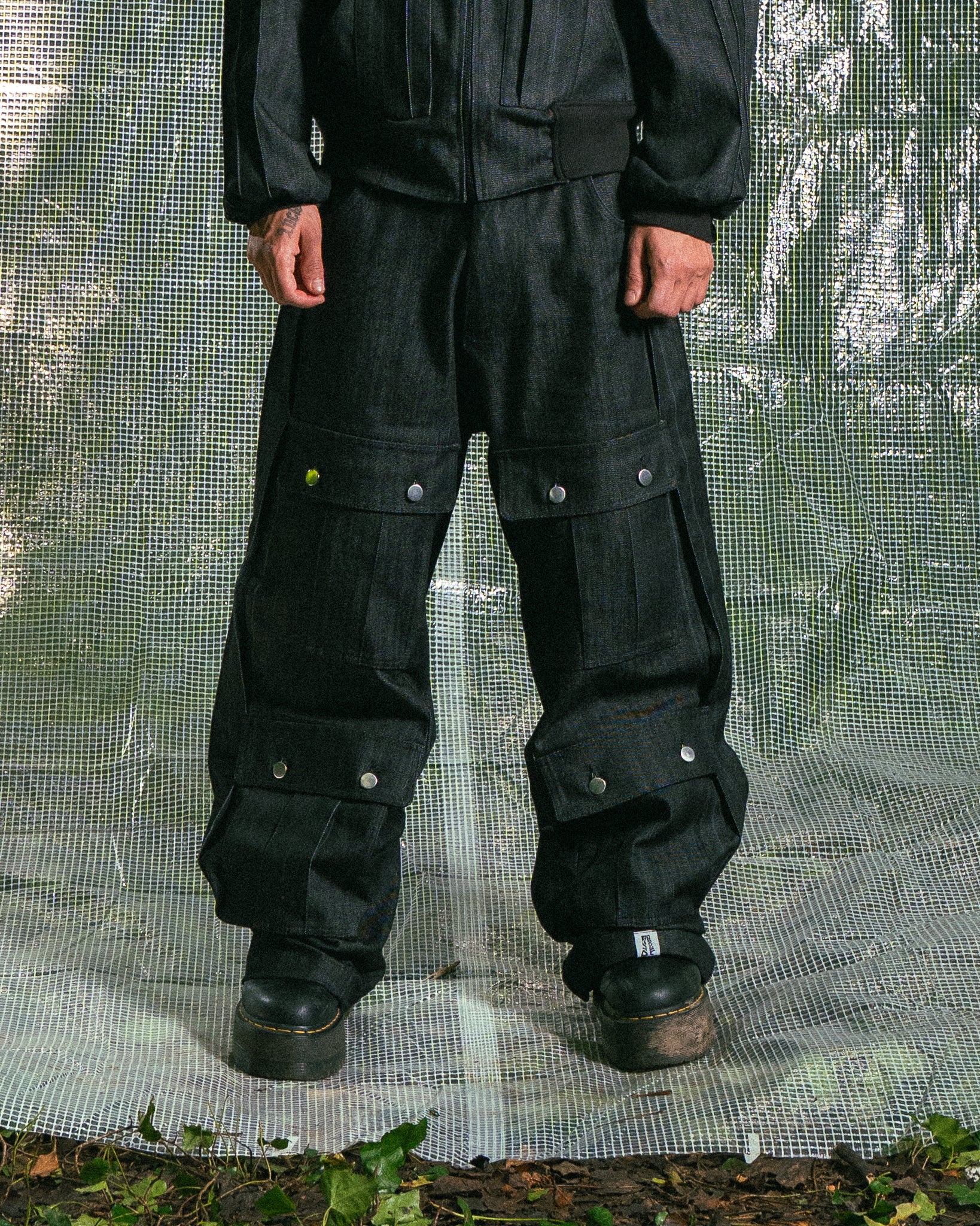 Pantalon en Jean Noir Soufflet