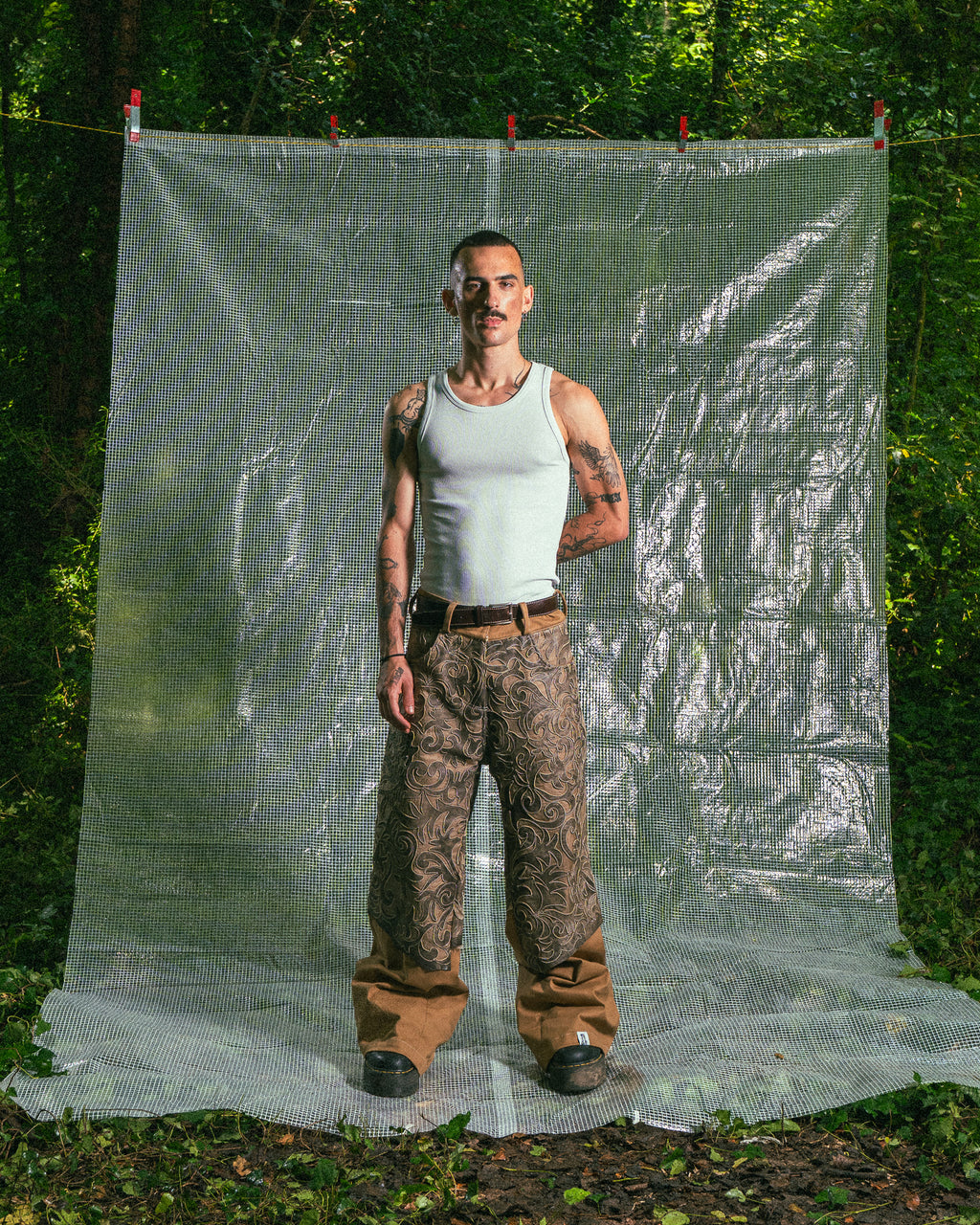 Pantalon Bicolore en Cuir Véritable