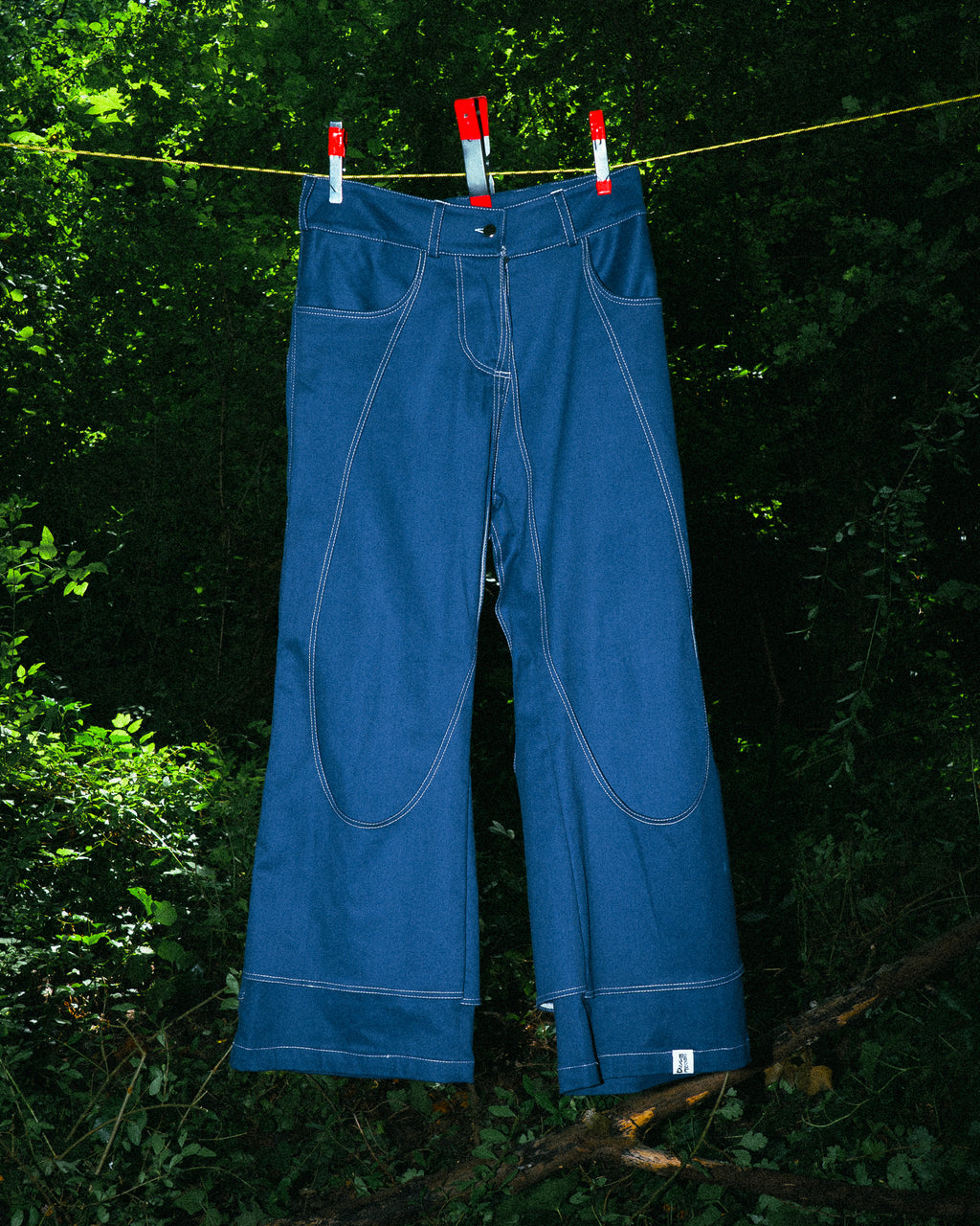Pantalon à Empiècements Bleu de Travail