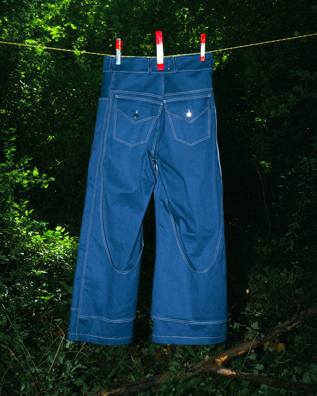 Pantalon à Empiècements Bleu de Travail