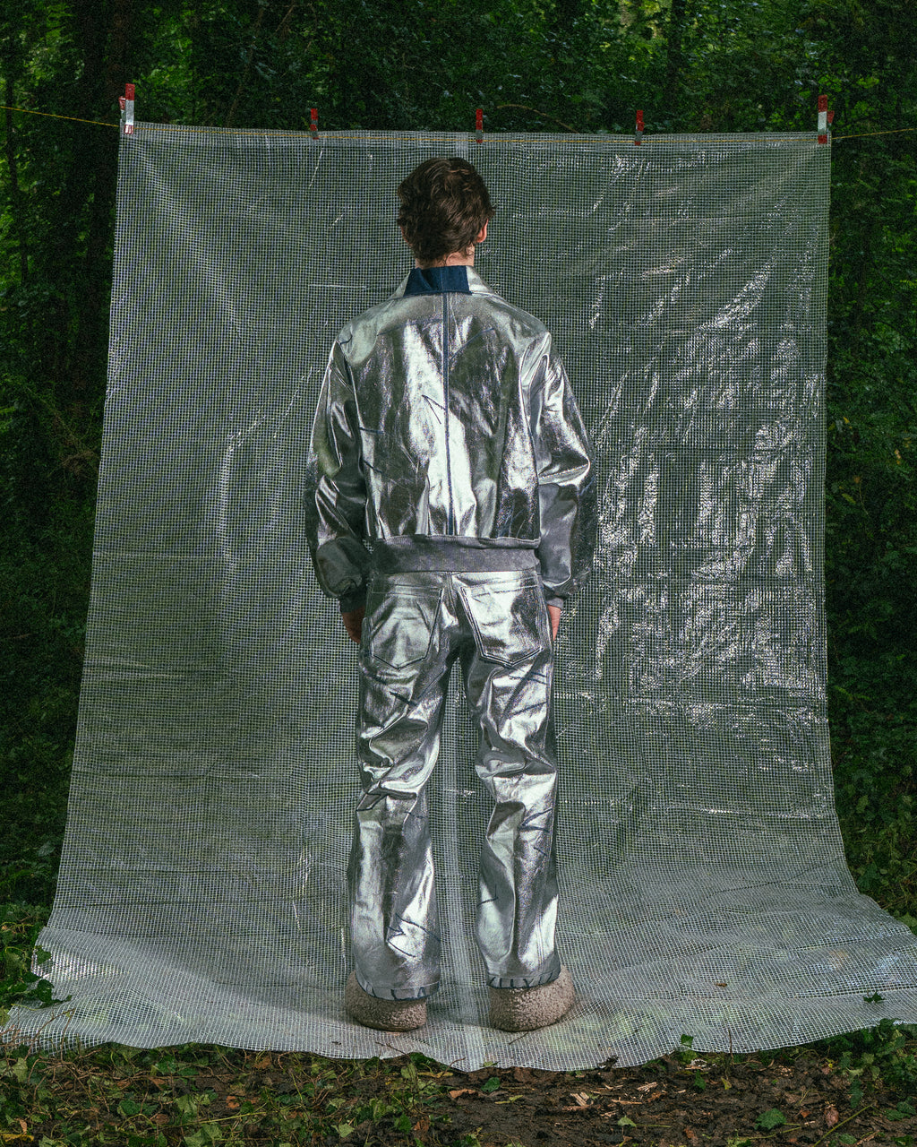 Pantalon en Jean Argenté