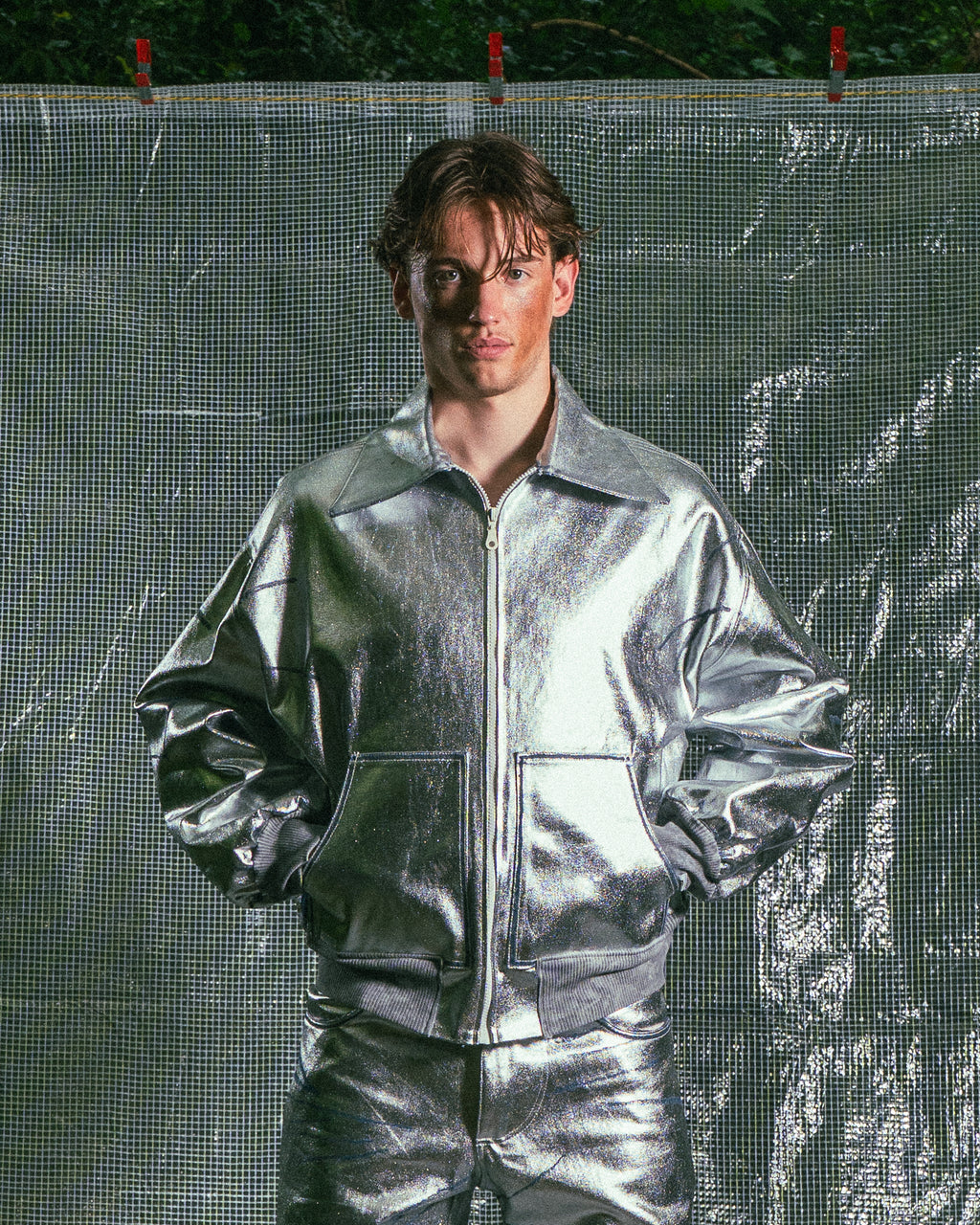 Veste en Jean Argenté