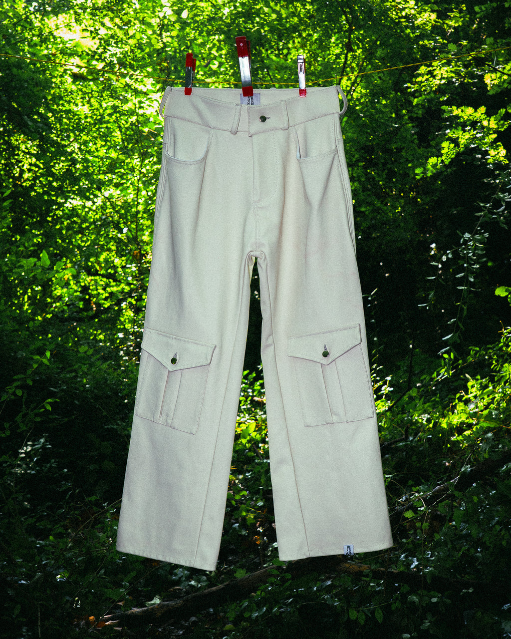 Pantalon en Cuir Véritable Crème