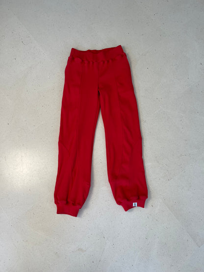 Pantalon en bord côte rouge