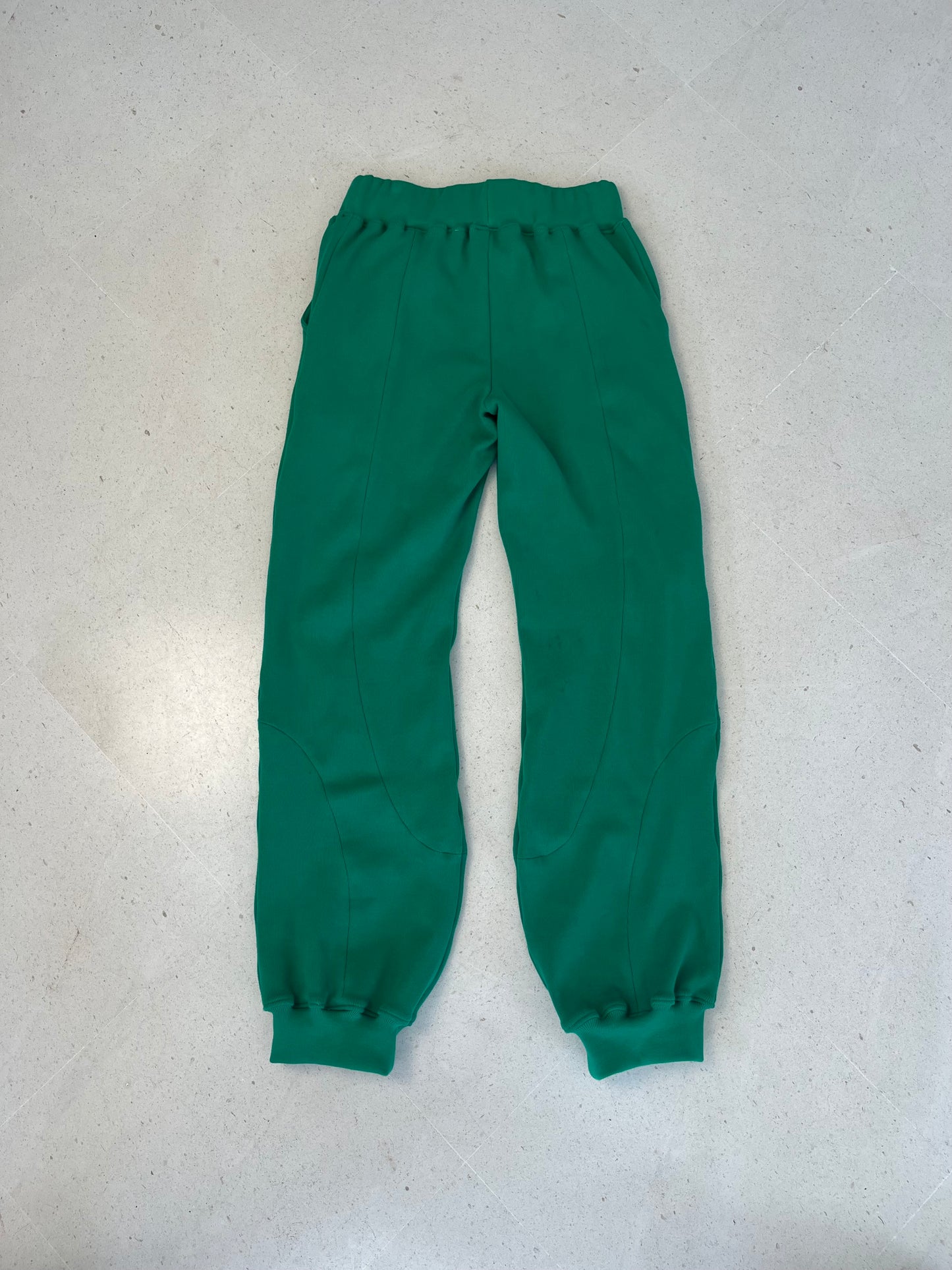 Pantalon en bord côte vert