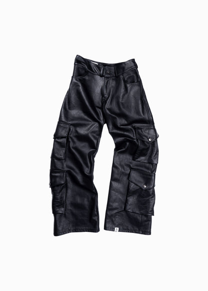 PANTALON CUIR VERITABLE NOIR
