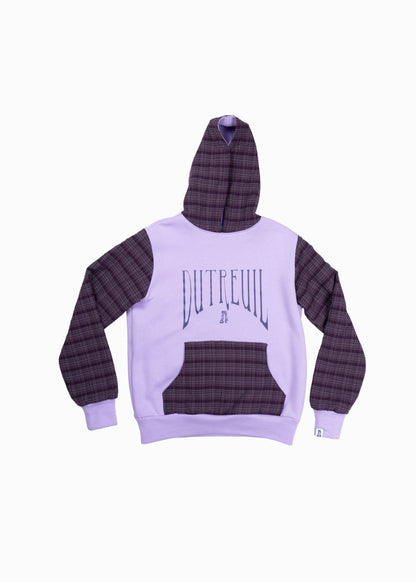 SWEAT MAUVE A CARREAUX