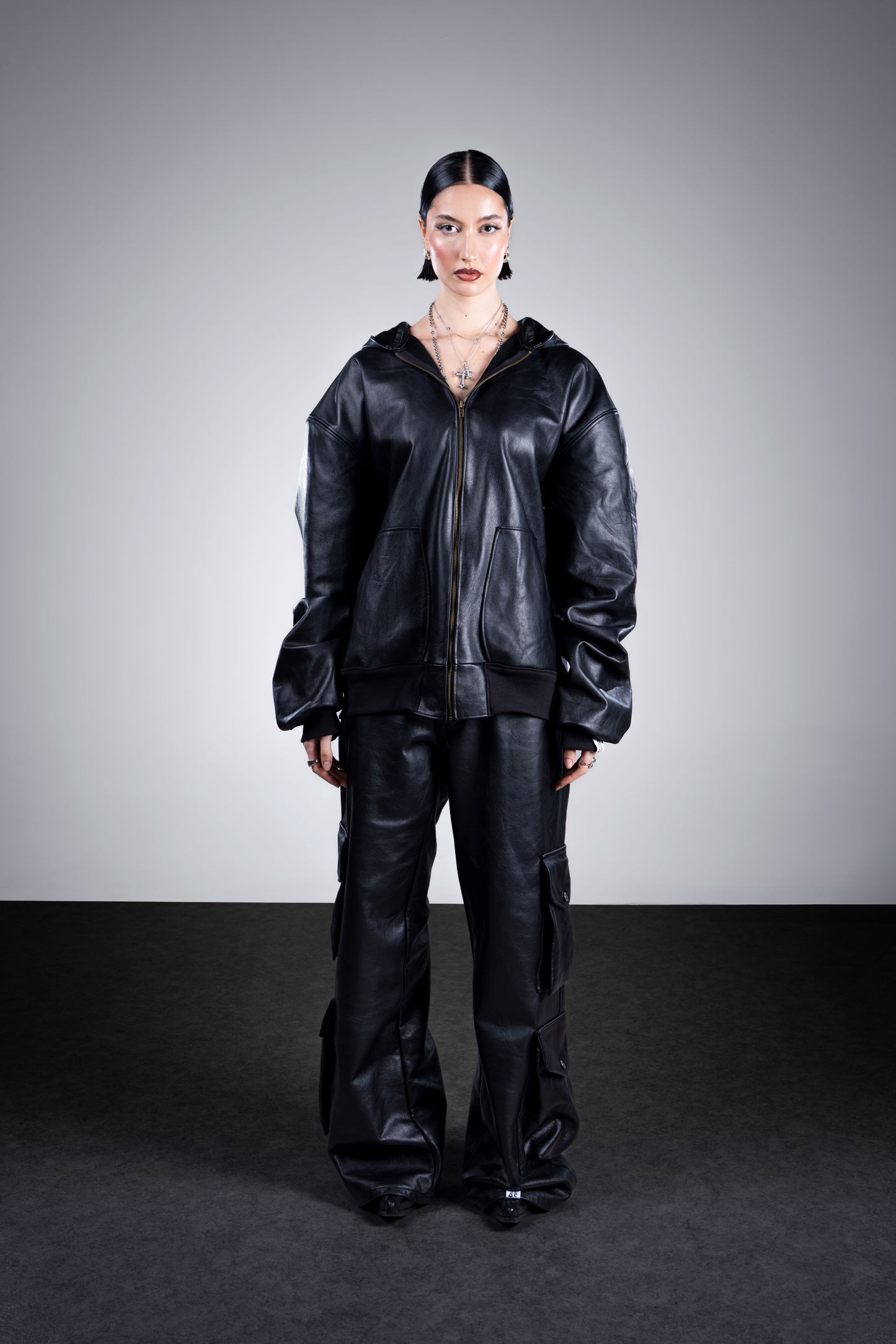 PANTALON CUIR VERITABLE NOIR