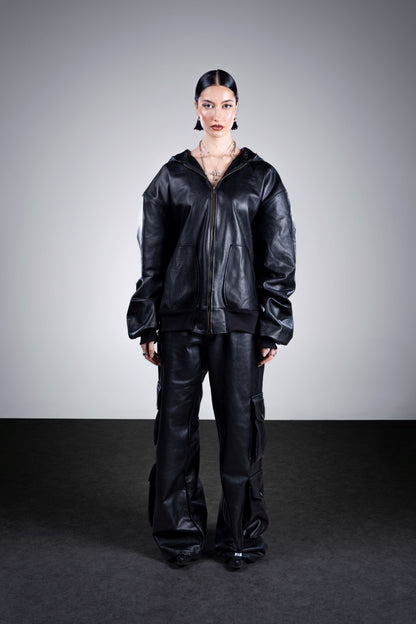 PANTALON CUIR VERITABLE NOIR