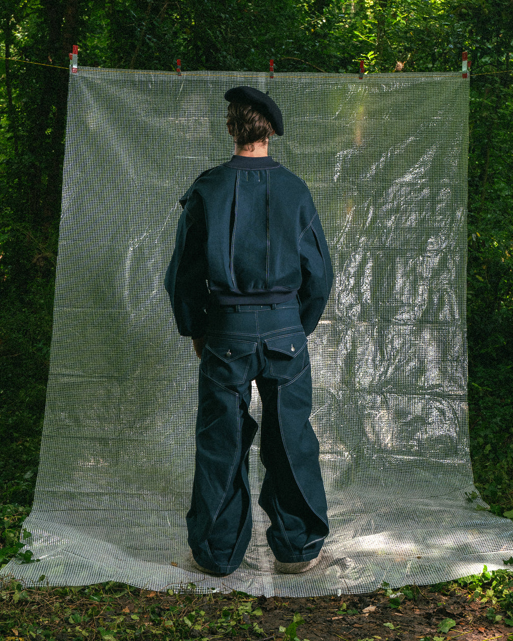 Pantalon à Empiècements Bleu de Prusse