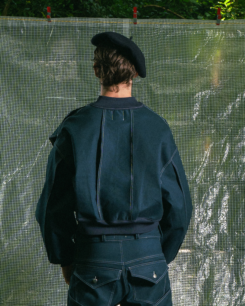 Veste à Empiècements Bleu de Prusse
