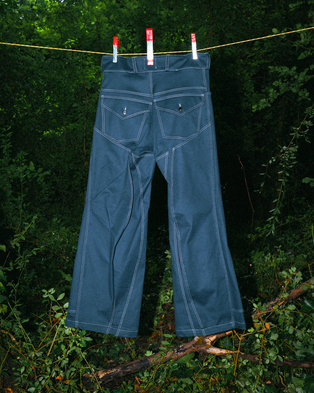 Pantalon à Empiècements Bleu de Prusse