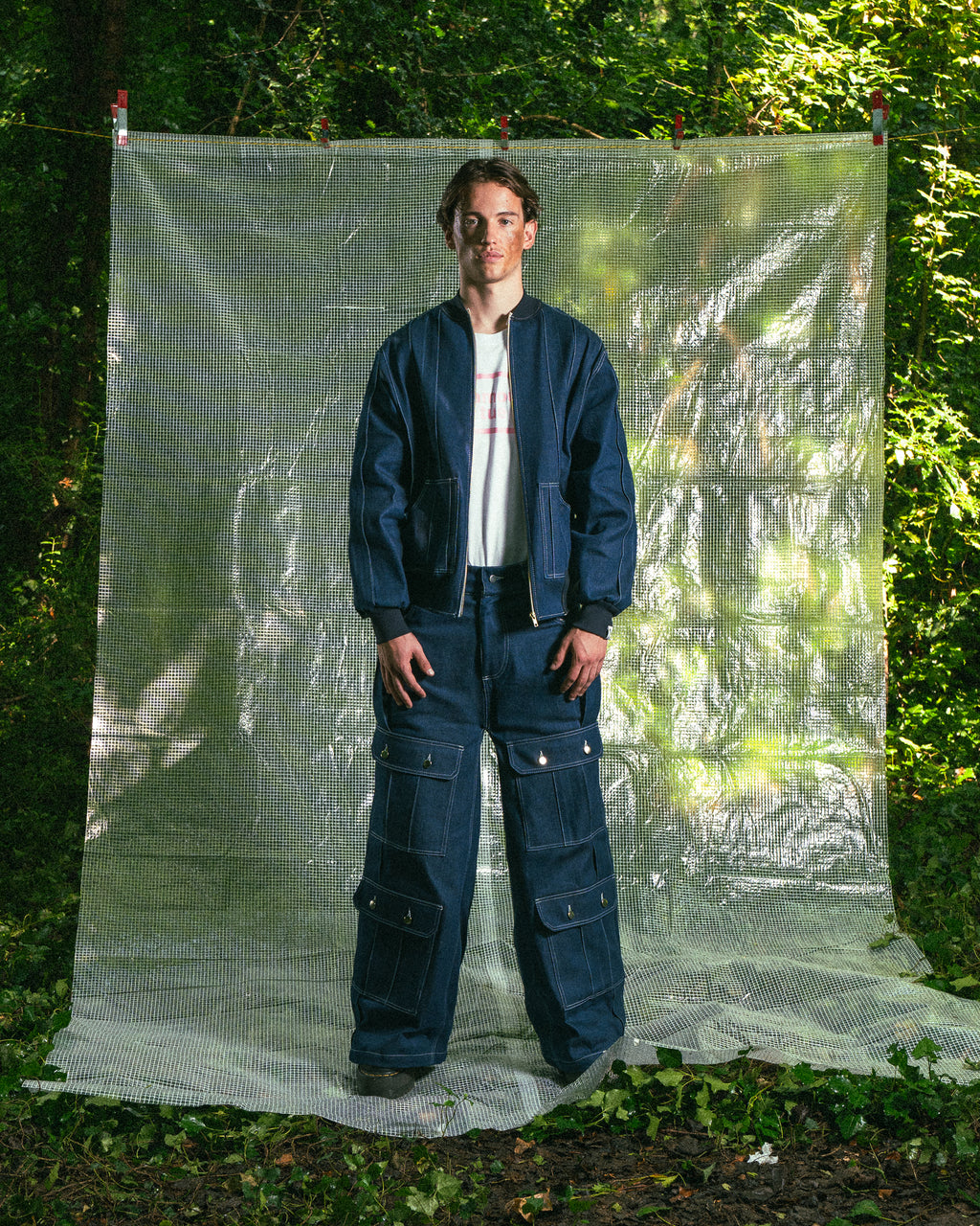 Pantalon en Jean Bleu Marine