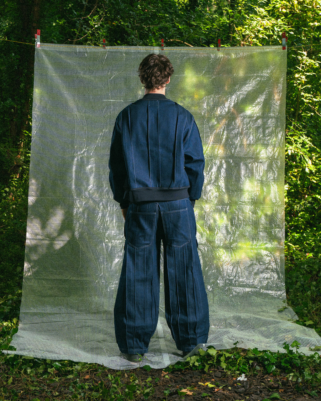 Pantalon en Jean Bleu Marine