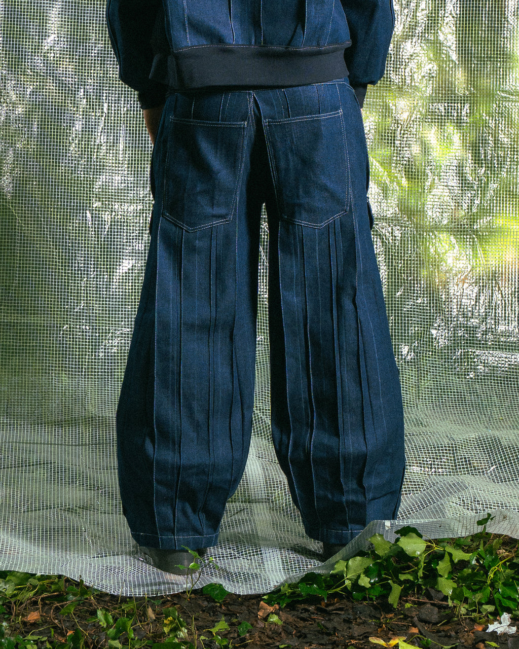 Pantalon en Jean Bleu Marine