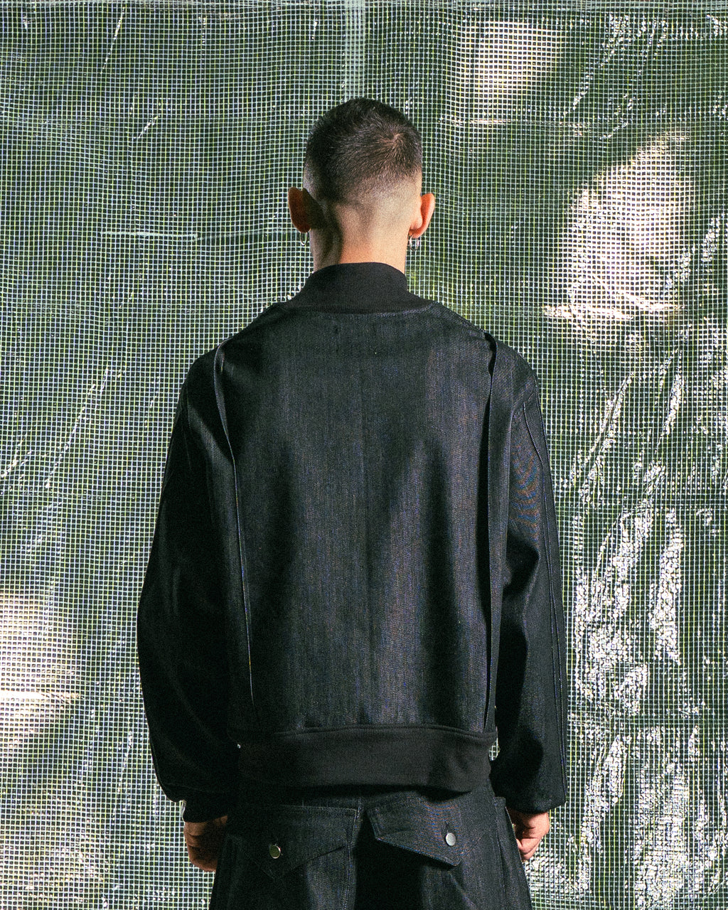 Veste en Jean Noir Soufflet