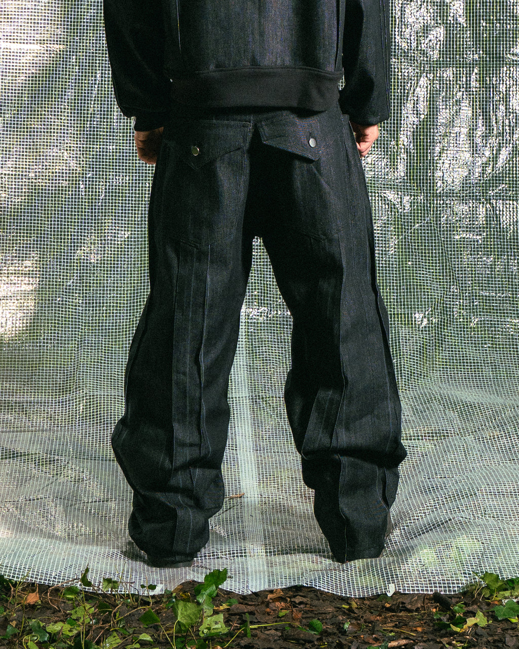 Pantalon en Jean Noir Soufflet