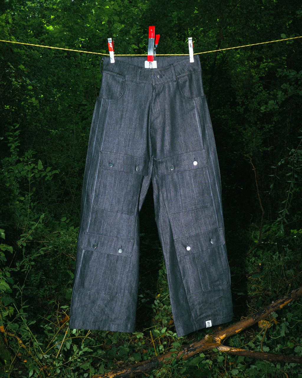 Pantalon en Jean Noir Soufflet