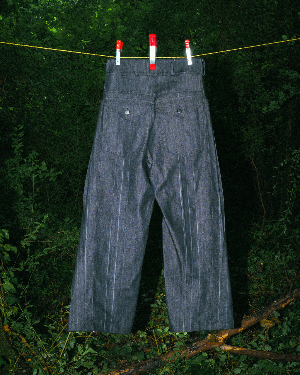 Pantalon en Jean Noir Soufflet