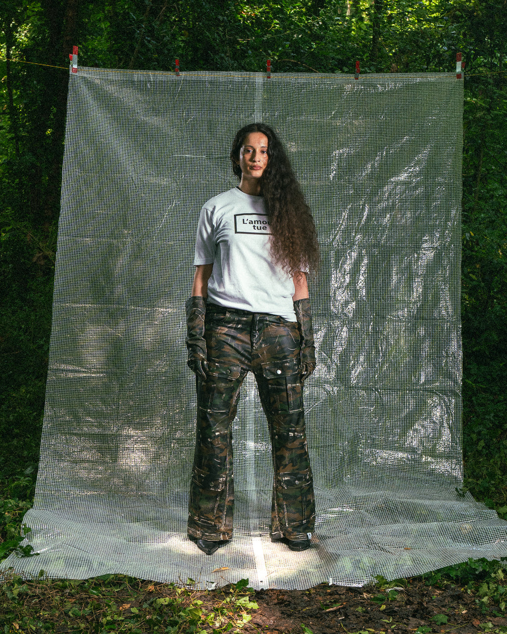 Pantalon en Similicuir Camo