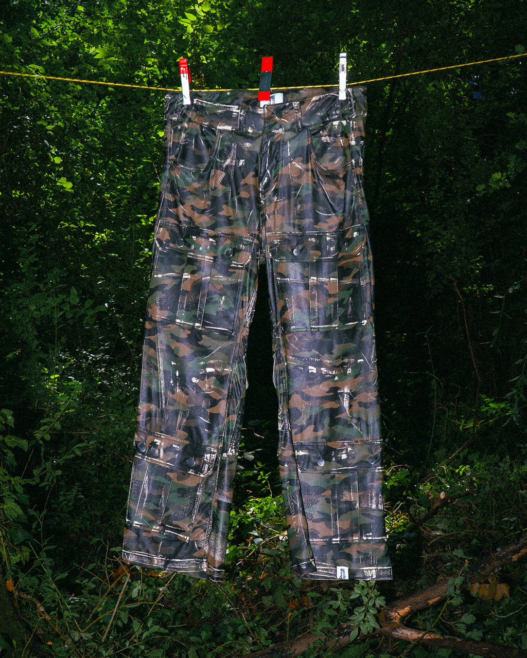 Pantalon en Similicuir Camo