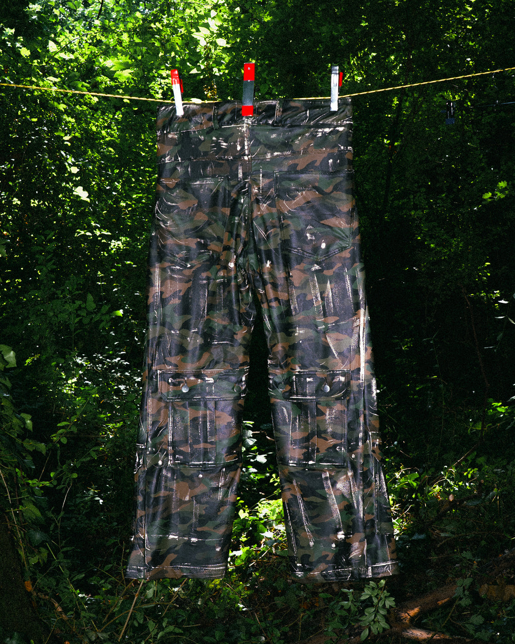 Pantalon en Similicuir Camo